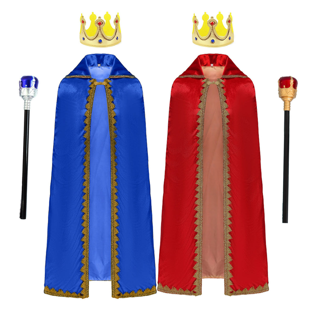 Kids' Reversible King Cape for Halloween & Christmas Costumes