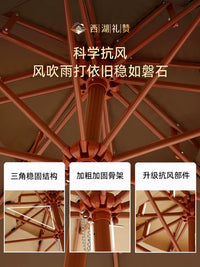 Outdoor Patio Umbrella with Base, Waterproof Sunshade for Garden, Pool, Balcony, Commercial Use