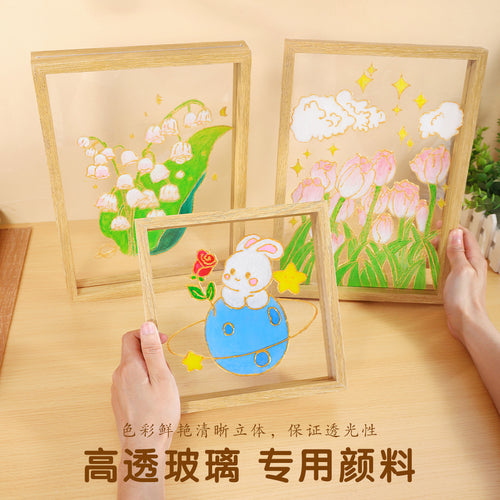 DIY 3D Stained Glass Painting Kit for Kids & Adults, Creative Craft Gift for Team Building Activities