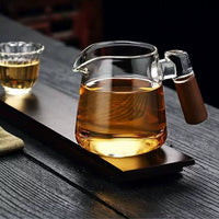 Thickened Glass Gongdao Cup with Handle and Tea Infuser for Kung Fu Tea Ceremony