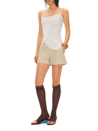 Linen Tencel Lyocell Camisole Top with Relaxed Shawl Slim Fit Set for Women