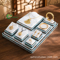Chinese Vintage Fabric Jewelry Display Set for Necklaces, Bracelets, and Pendants