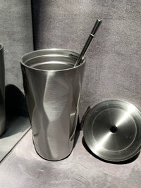 304 Stainless Steel Insulated Tumbler with Straw, Diamond Pattern Coffee Milk Tea Water Bottle, Gradient Colors