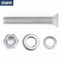 304 Stainless Steel Flat Head Phillips Screws, Nuts, and Washers Assortment Set M2-M10