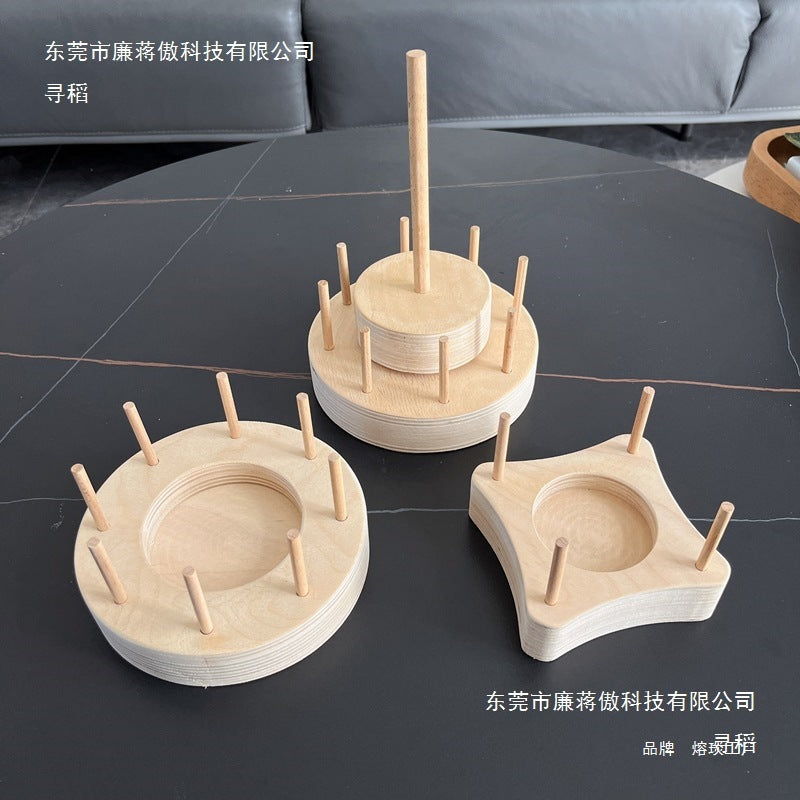 Wooden Rotating Sewing Thread Spool Holder and Storage Rack for Yarn and Bobbins
