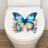 Waterproof Beach Butterfly Self-Adhesive Wall Decal for Windows, Glass, Bathroom, Toilet Decoration