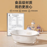 Double-Layer Vegetable Washing Basin Drain Basket Set - Multifunctional Kitchen Household Fruit Plate Living Room Washing Basket
