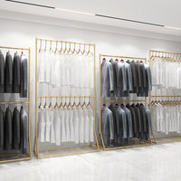 Heavy-Duty Double-Layer Garment Rack for Retail Display and Photography Studios