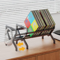 Creative Household Desktop Metal Vinyl Record Storage Rack Large Capacity Iron Art Display Shelf
