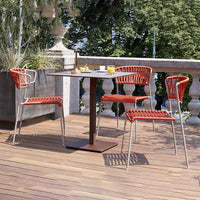 Rattan Weave Outdoor Dining Chair for Balcony Patio Garden Hotel