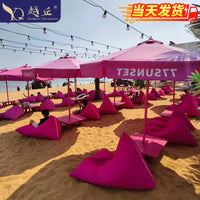 Rose Red Beach Sunshade Umbrella Outdoor Patio Large Sun Umbrella Camping Pool Outdoor Center Pole Umbrella