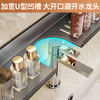 Suction Cup Bathroom Shelf for Vanity and Sink, No-Drill Multifunctional Storage Organizer