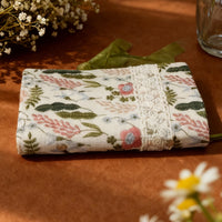 Embroidered Fabric A6 Loose-Leaf Journal with Soft Cover, Grid/Lined/Blank Pages
