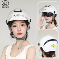 Dual-Visor Motorcycle Half Helmet for Men and Women - 3C Certified, All-Season Sun Protection