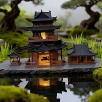 Miniature Ancient Chinese Architecture Model for Micro Landscape Decor