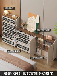 Italian Style Ultra-Thin Chest of Drawers, 20cm Narrow Solid Wood Storage Cabinet for Bedroom