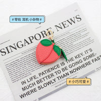 Creative Fruit-Shaped PU Mini Coin Purse with Keychain
