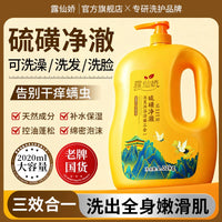 Sulfur 3-in-1 Body Wash Shampoo Facial Cleanser for Mite Removal, Oil Control, and Lasting Fragrance