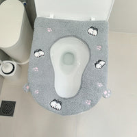 Plush Corgi Parent-Child Toilet Seat Cushion for Adults and Kids
