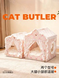 Pet Tent Bed for Cats and Small Dogs, All-Season Washable Enclosed Cat Dog House