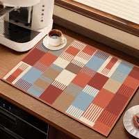 Diatomaceous Earth Geometric Patchwork Absorbent Mat for Kitchen Sink & Coffee Machine