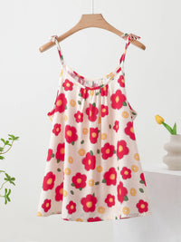 Women's Cotton Rayon Sleeveless Tank Top with Print, Loose Fit, Plus Size, Summer Sleepwear