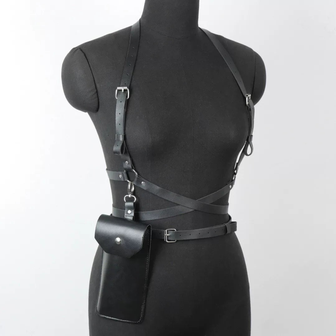 Medieval Viking Retro Cosplay Belt with Waist Bag for Motorcycle Riders
