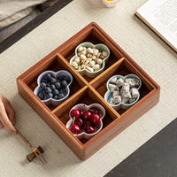 Ceramic Cloud Snack Dish with Compartments for Appetizers and Dried Fruits