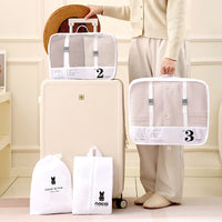 7-Piece Travel Luggage Organizer Set for Clothes, Underwear, and Shoes
