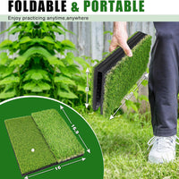 SEEKFUNS Golf Hitting Mat Foldable Rubber Base Dual Turf Golf Practice Mat Hot Selling Training Pad