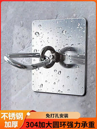 Heavy-Duty Adhesive Hooks for Outdoor Use - Stainless Steel Loop Design, No-Drill Installation for Rough Surfaces