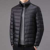 Men's Lightweight Winter Cotton Padded Jacket Stand Collar Warm Coat