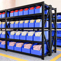 Heavy-Duty Corrugated Storage Bins for Warehouse Shelving, Slanted Opening Parts Organizer