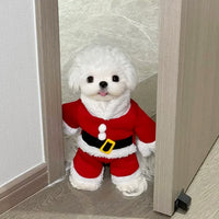 Pet Christmas Santa Claus Costume Set with Hat and Cape for Dogs and Cats