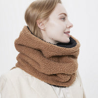 Winter Thick Double-Layer Faux Lambswool Neck Warmer for Cycling and Cold Protection