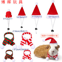 Pet Christmas Hat Set for Hamsters and Chinchillas, Elastic Festive Headwear