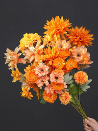 Orange Artificial Silk Hydrangea Wedding Arch Flower Arrangement