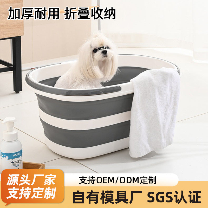 Foldable Pet Bath Tub for Small Dogs and Cats - Portable Swimming Pool and Washing Basin for Maltese and Other Small Breeds