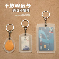 Frosted Transparent Access Card Holder with Retractable Lanyard for Elevator, Bus, and Community Cards