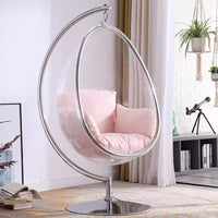Outdoor Swing Bubble Chair Transparent Glass Ball Indoor Hanging Basket Space Chair Nordic Style for Airbnb