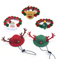 Christmas Pet Costume Set with Hat and Collar for Cats and Dogs