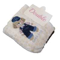 Cartoon Coral Fleece Hair Drying Towel with Embroidery, Super Absorbent Quick Dry Turban
