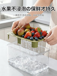 Portable Food Storage Container with Ice Pack and Straw, 800ML