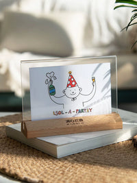 Solid Wood Acrylic Photo Frame Double-Sided Transparent Display for 6-inch, 8-inch, A4 Photos