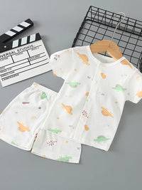 Infant Cotton Short Sleeve Pajama Set for Summer