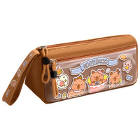 Cute Capybara Oxford Cloth Pencil Case Large Capacity Stationery Pouch