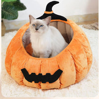 Pumpkin Pet Bed House for Cats and Small Dogs, Warm Winter Sleeping Mat, All Seasons