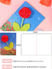 3D Pop-Up Bouquet Greeting Card for Thanksgiving, Mother's Day, Teachers, Birthdays - DIY Handmade Finished Product, Handwritten Small Card