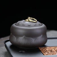 Purple Clay Tea Caddy with Alloy Seal Lid for Tea and Dry Goods Storage