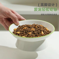 Ceramic Tilted Cat Bowl Set for Food and Water - Anti-Vomit & Anti-Black Chin Design